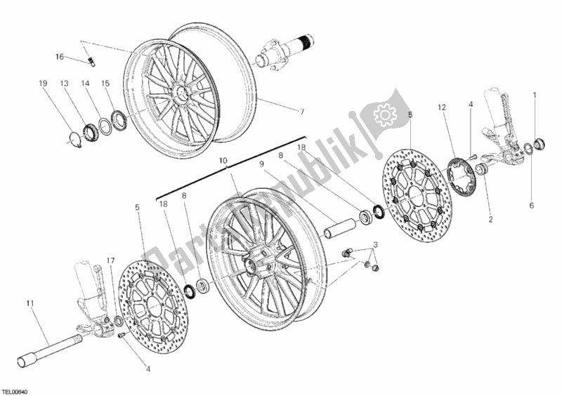 All parts for the Wheels of the Ducati Diavel USA 1200 2012